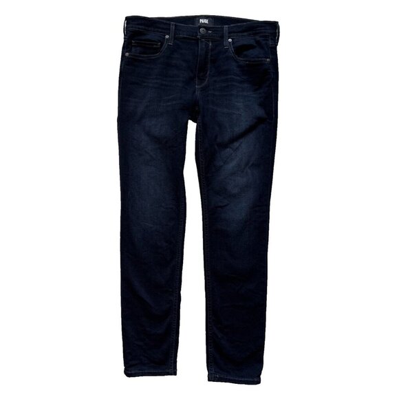 PAIGE jeans womans 34 dark wash, like new, croft, inseam 32, low rise - Picture 1 of 13